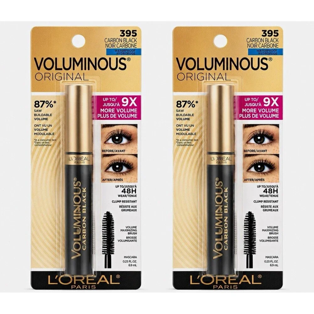 L’Oréal Paris Voluminous Original Waterproof Mascara 395 Carbon Black – 2 Pack